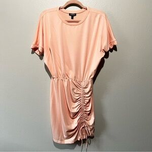 EXPRESS- Peach Ruched Mini Dress with Short Sleeves Size M